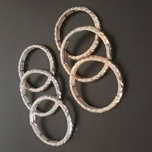 2 Set of 3 Bangles 1 set in Gold 1 set in Silver